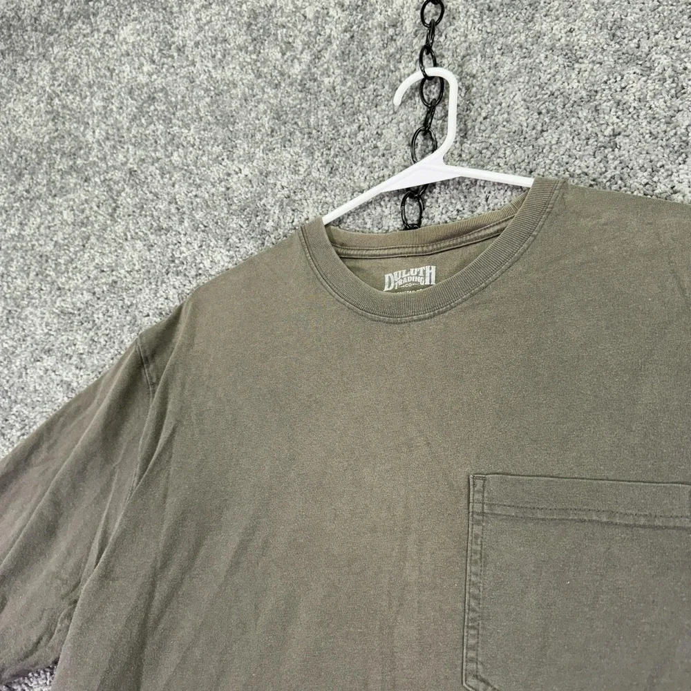 Duluth Trading Co Shirt Mens Medium Gray Longtail T Pocket Tee Workwear